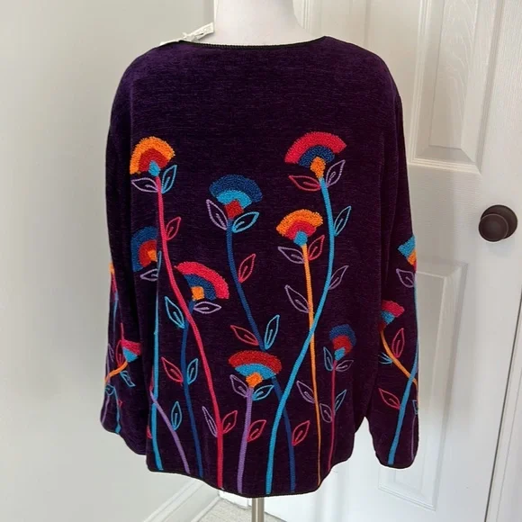 Alex Kim Purple Chenille Embroidered Jacket - Picture 2 of 11